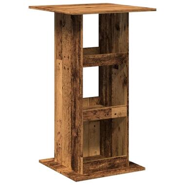vidaXL - Bartafel met opbergruimte - Oud hout - Bewerkt hout - 60x60x102 cm product