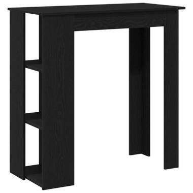 vidaXL - Bartafel met schappen - Zwart eiken - Bewerkt hout - 102x50 cm product