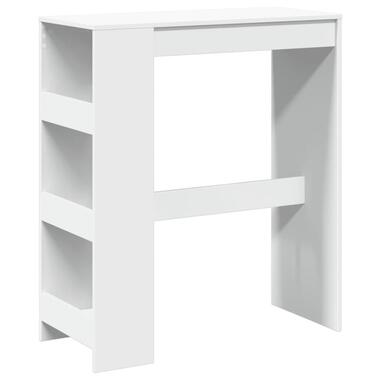 vidaXL - Bartafel met opbergruimte - Wit - Bewerkt hout - 90x43 cm product