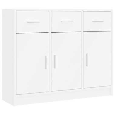 vidaXL - Dressoir met 3 deuren 3 lades - Wit - Bewerkt hout - 91x28x75 cm product