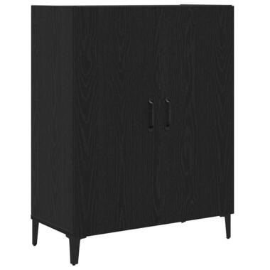 vidaXL - Dressoir met 2 deuren - Zwart eiken - Bewerkt hout - 69.5x34x90 cm product