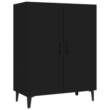 vidaXL - Dressoir met 2 deuren - Zwart - Bewerkt hout - 70x34x90 cm product