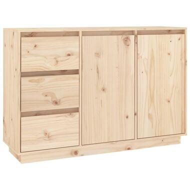 vidaXL - Dressoir met 2 deuren en 3 lades - Naturel - Grenenhout - 111x34x75 cm product