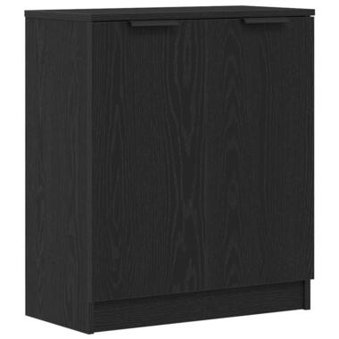vidaXL - Dressoir met 2 deuren - Zwart eiken - Bewerkt hout - 60x30x70 cm product