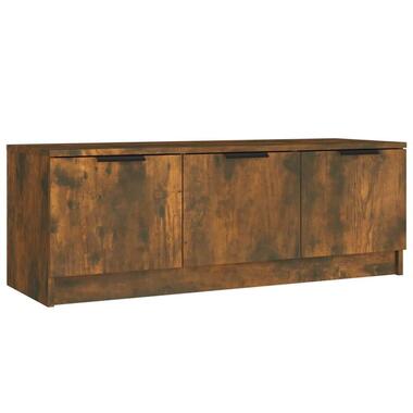 vidaXL - TV-meubel met 3 deuren - Gerookt eiken - Hout - 102x35x36.5 cm product