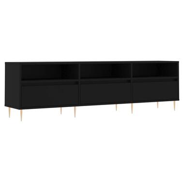 vidaXL - TV-meubel met 3 deuren 3 vakken - Zwart - Hout - 150x30x44.5 cm product