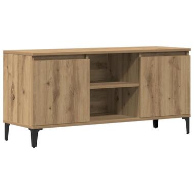 vidaXL - TV-meubel met 2 deuren en 2 vakken - Artisanaal eiken - 102x35x50 cm product