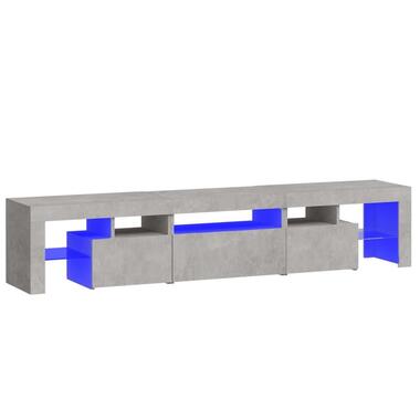 vidaXL - LED TV-meubel met 3 deuren en glas legplanken - Grijs - 200x36.5x40 cm product