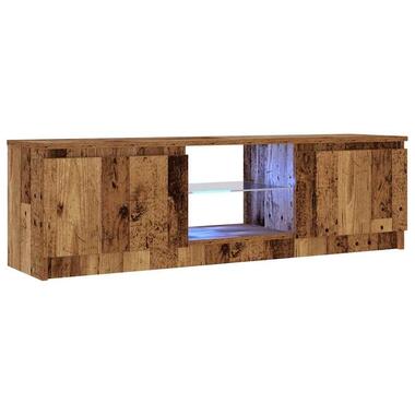 vidaXL - TV-meubel met LED en 2 deuren - Oud hout - 120x30x36 cm product