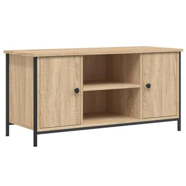vidaXL - TV-meubel met 2 deuren 2 vakken - Sonoma eiken - Hout - 100x40x50 cm product