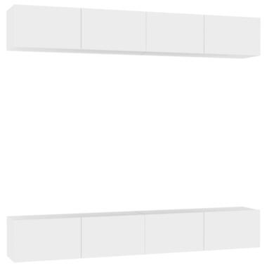 vidaXL - Zwevend TV-meubel met 1 deur - Wit - Hout - 100x30x30 cm - 4 stuks product