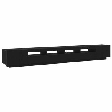 vidaXL - 3-delige LED TV-meubel met 4 deuren - Zwart eiken - 300x35x40 cm product