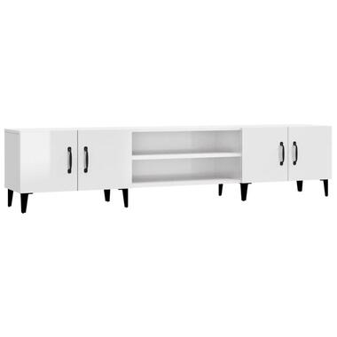 vidaXL - TV-meubel met deuren - Hoogglans wit - Hout -180x31.5x40 cm product