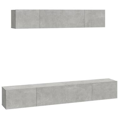 vidaXL - Zwevend TV-meubel - 2 formaten - Betongrijs - Hout - 4 stuks product