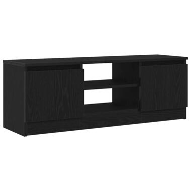 vidaXL - TV-meubel met legplank en 2 deuren - Zwart eiken - 102x30x36 cm product