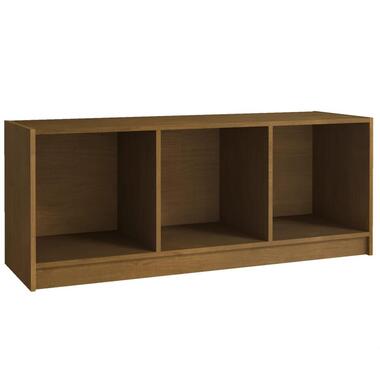 vidaXL - TV-meubel met 3 vakken - Honingbruin - Massief grenenhout - 104 cm product