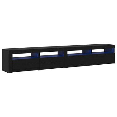 vidaXL - 2-delige LED TV-meubel met 2 deuren - Zwart eiken - 240x35x40 cm product