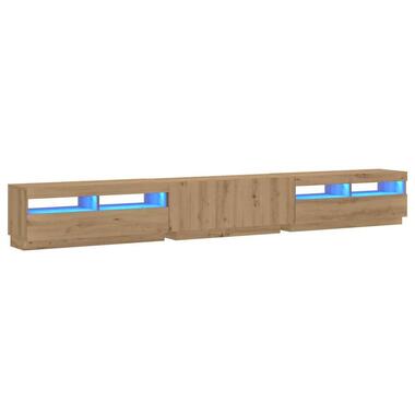 vidaXL - 3-delige TV-meubel - LED-verlichting - Artisanaal eiken - 300x35x40 cm product