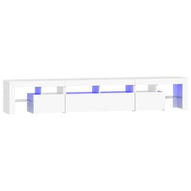vidaXL - LED TV-meubel met 3 deuren en glas legplanken - Wit - 230x36.5x40 cm product
