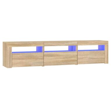 vidaXL - TV-meubel met LED en 3 deuren - Sonoma eiken - Hout - 180x35x40 cm product