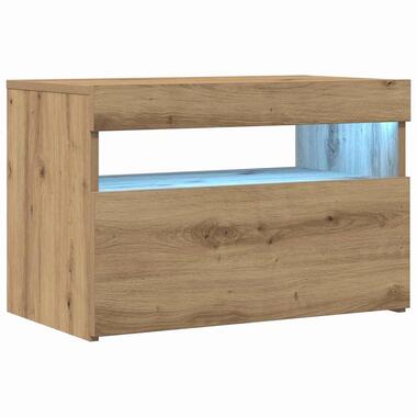 vidaXL - TV-meubel met LED en vak - Artisanaal eiken - 60x35x40 cm product