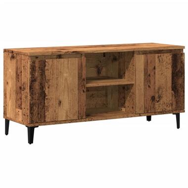 vidaXL - TV-meubel met 2 deuren en 2 vakken - Oud hout - 102x35x50 cm product