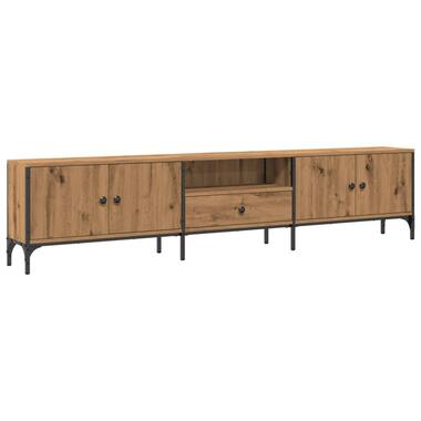 vidaXL - TV-meubel met 1 lade en 4 deuren - Artisanaal eiken - 200x25x44 cm product