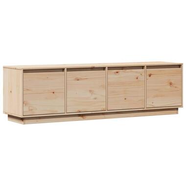vidaXL - TV-meubel met 4 deuren - Naturel - Massief grenenhout - 156x37x45 cm product