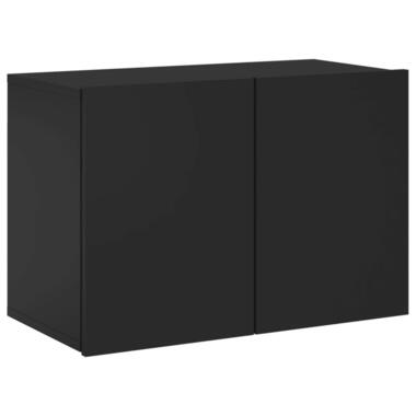 vidaXL - Zwevend TV meubel met 2 deuren - Zwart - Hout - 60x30x41 cm product