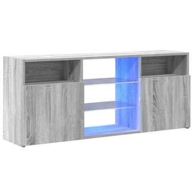 vidaXL - TV-meubel met 2 deuren - LED - Grijs sonoma eiken - Hout - 120x30x50 cm product