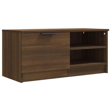 vidaXL - TV-meubel met 1 deur en 2 vakken - Bruin eiken - Hout - 80x35x36.5 cm product
