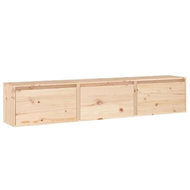vidaXL - Zwevend TV-meubel met 1 deur - Grenenhout - 60x30x35 cm - 3 stuks product