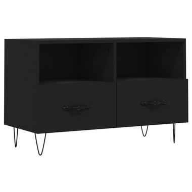 vidaXL - TV-meubel met 2 lades en 2 vakken - Zwart - Hout - 80x36x50 cm product