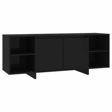 vidaXL - TV-meubel met 2 deuren - Zwart - Bewerkt hout - 130x35x50 cm product