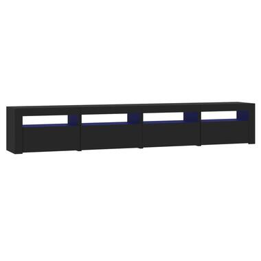 vidaXL - TV-meubel met LED 4 deuren - Zwart - Hout - 240x35x40 cm product