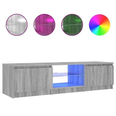 vidaXL - LED TV-meubel met 2 deuren - Grijs sonoma eiken - Hout - 140x40x36 cm product