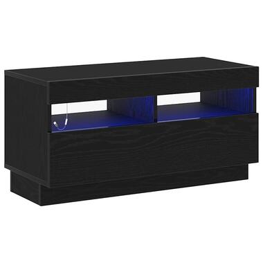 vidaXL - LED TV-meubel met deur - Zwart eiken - Hout - 80x35x40 cm product