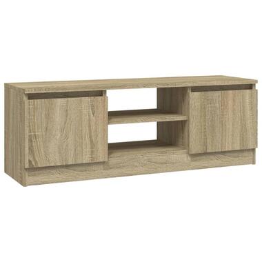 vidaXL - TV-meubel met 2 deuren en 2 vakken - Sonoma eiken - Hout - 102x30x36 cm product