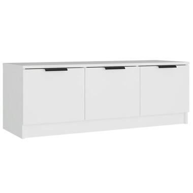vidaXL - Wit TV-meubel met 3 deuren - Bewerkt hout - 102x35x36,5 cm product