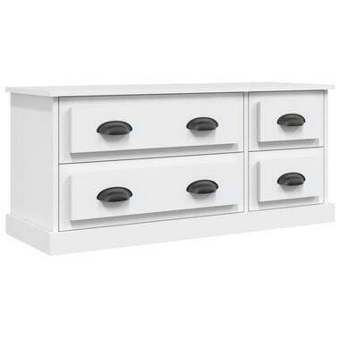 vidaXL - TV-meubel met 4 lades - Wit - Bewerkt hout - 100x35.5x45 cm product