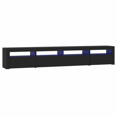 vidaXL - TV-meubel met LED en 3 deuren - Zwart - Bewerkt hout - 240x35x40 cm product