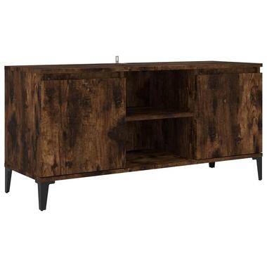 vidaXL - TV-meubel met metalen poten - 2 deuren - Gerookt eiken - 103,5 cm product