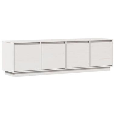 vidaXL - TV-meubel met 4 deuren - Wit - Massief grenenhout - 156x37x45 cm product