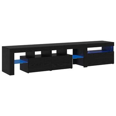 vidaXL - 2-delige LED TV-meubel met 3 deuren - Zwart eiken - Hout - 200 cm product