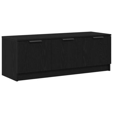 vidaXL - TV-meubel met 3 deuren - Zwart eiken - Bewerkt hout - 102x35x50 cm product