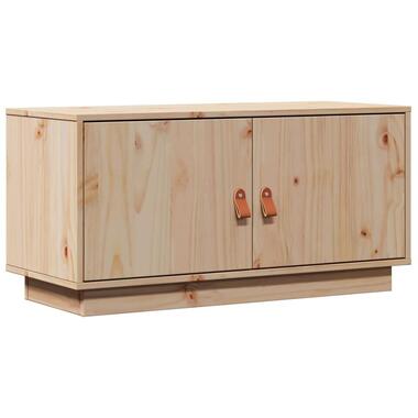 vidaXL - TV-meubel met 2 deuren - Naturel - Massief grenenhout - 80x34x40 cm product