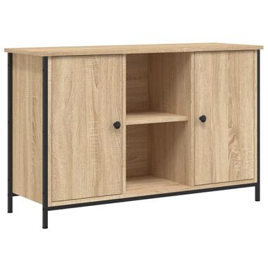 vidaXL - TV-meubel met 2 deuren 2 vakken - Sonoma eiken - Hout - 100x35x65 cm product