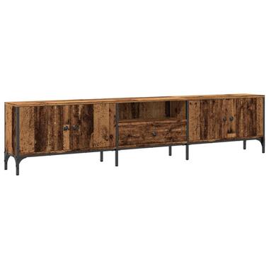 vidaXL - TV-meubel met 1 lade en 4 deuren - Oud hout - 200x25x44 cm product