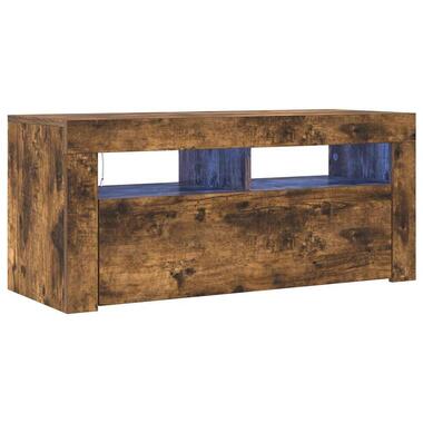 vidaXL - TV-meubel met LED-verlichting - Gerookt eiken - Hout - 90x35x40 cm product