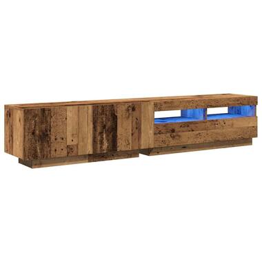 vidaXL - 2-delige TV-meubel - LED-verlichting - Oud hout - 200x35x40 cm product